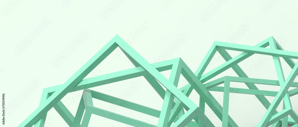Poster abstract background. green triangle structure technology and internet connectivity and transformativ
