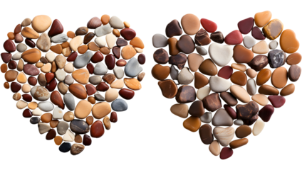 Romantic Rocks Heart Shaped Pebbles, Love Symbol Display