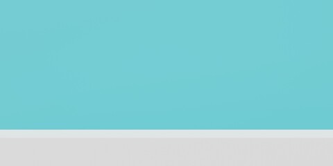 3d product background with single large white square pillar on blue background, product backdrop, 3d render