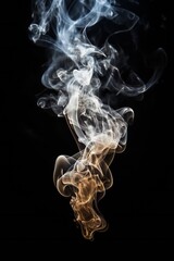Smoke bursting out on black background Generative AI