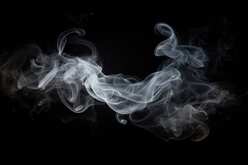 Smoke bursting out on black background Generative AI