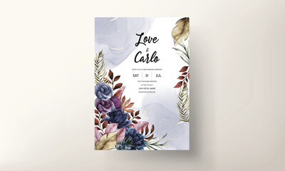 Elegant classic floral watercolor invitation card