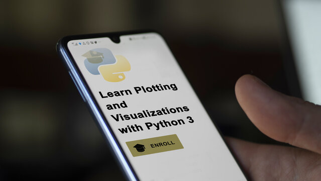Learn Plotting and Visualizations with Python 3 program on a phone, upskilling certification by e-learning