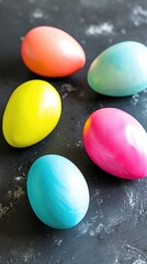 Fototapeta na wymiar Easter eggs on a dark background