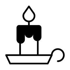 Candle solid glyph icon