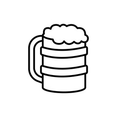 Beer outline icons, minimalist vector illustration ,simple transparent graphic element .Isolated on white background