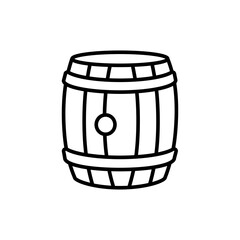Wine barrel outline icons, minimalist vector illustration ,simple transparent graphic element .Isolated on white background