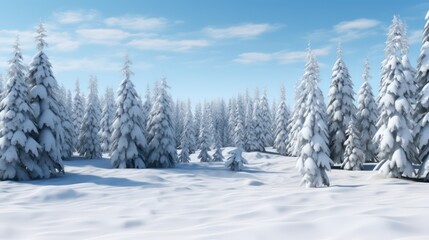 winter landscape with trees and snow