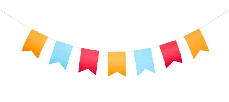 party flag border isolated element