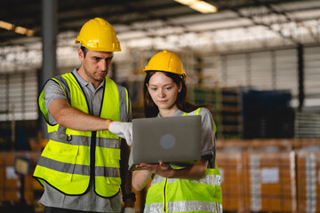 professional business industry technician wearing safety helmet working to maintenance service and checking factory equipment, work of engineer occupation in manufacturing construction technology