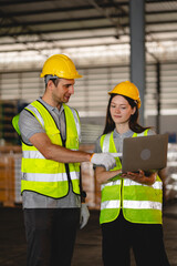 professional technician engineer with safety helmet hard hat working in industrial manufacturing factory, men at work to checking equipment of machinery production technology or construction operating