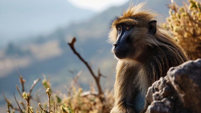 Gelada Baboon in Simien Mountains, Ethiopia