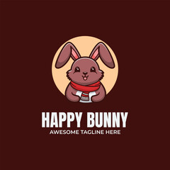 Happy Bunny Mascot Logo Design