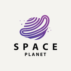 Space logo modern design planet template illustration simple circle inspiration model