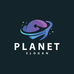 Space logo modern design planet template illustration simple circle inspiration model