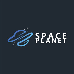 Space logo modern design planet template illustration simple circle inspiration model