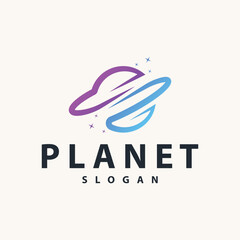 Obraz premium Space logo modern design planet template illustration simple circle inspiration model
