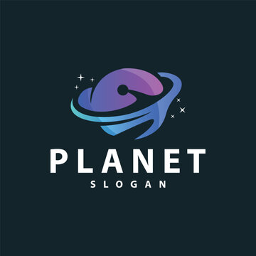 Space logo modern design planet template illustration simple circle inspiration model