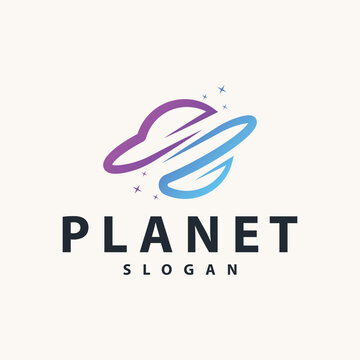 Space logo modern design planet template illustration simple circle inspiration model