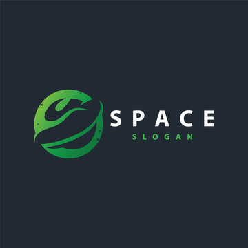 Space logo modern design planet template illustration simple circle inspiration model
