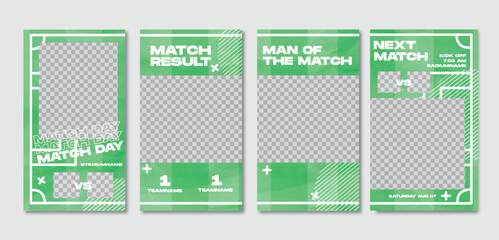 Sport social media post template , Football Match day , Full time , Next match