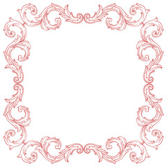 Love Frame Valentine's Day Ornament Line. Women's Mother's Day Ornament Border