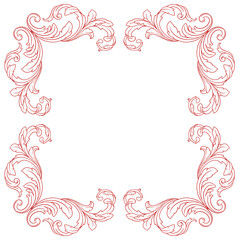 Love Frame Valentine's Day Ornament Line. Women's Mother's Day Ornament Border