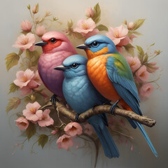 Creative Colorful Good Looking Beautiful Birds Image