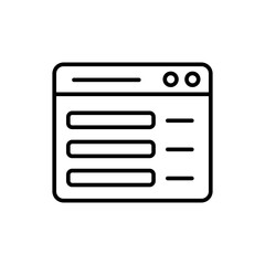 Online database outline icons, minimalist vector illustration ,simple transparent graphic element .Isolated on white background