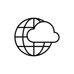 Cloud network outline icons, minimalist vector illustration ,simple transparent graphic element .Isolated on white background