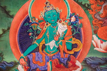 Green Tara, Thangki, Buddhist Art, Tibetan Buddhism