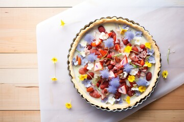chilled raw berry pie before baking