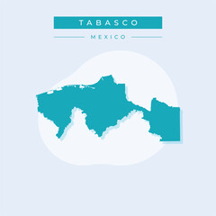 Vector illustration vector of Tabasco map Mexico