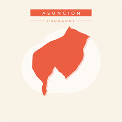 Vector illustration vector of Asunción map Paraguay