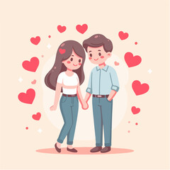 Couple Clip Art Icon Vector for Valentine