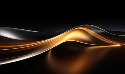 Naklejka premium Abstract orange and black background with dynamic wave patterns.