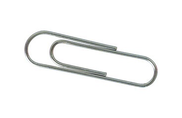 Silver paper clip isolated element