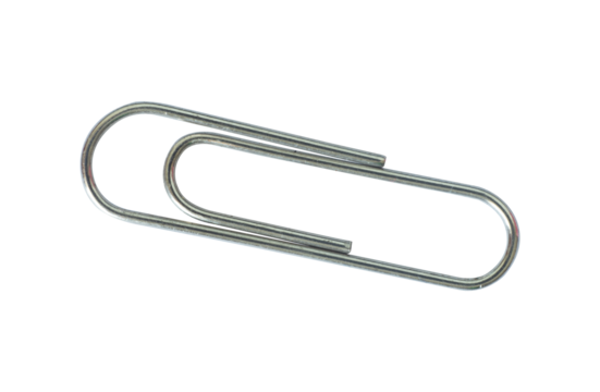 Silver paper clip isolated element