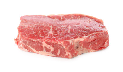 Steak of raw beef meat isolated on white