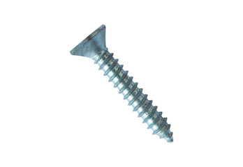 Silver bolt isolated. Silver screw element