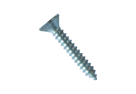 Silver bolt isolated. Silver screw element