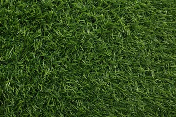 Photo sur Plexiglas Herbe Green artificial grass as background, top view