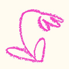 Flower chalk style wax crayons Hand drawn Children drawing