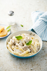 Pasta with chicken and cream sauce