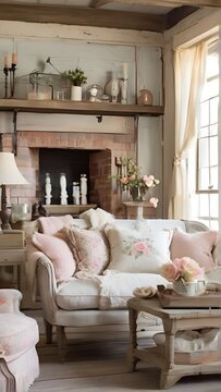 the rustic charm of a chabby chic living room