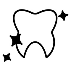 Clean teeth solid glyph icon