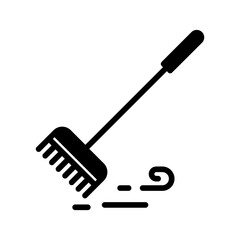 Floor Cleaning Brush solid glyph icon