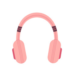 Modern pink wireless headphones on white background