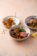 Granola bowl with yogurt and berries
