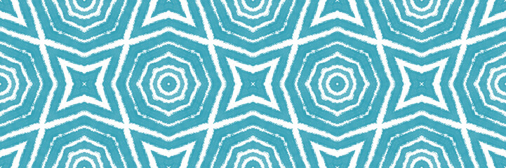 Striped hand drawn seamless pattern. Turquoise